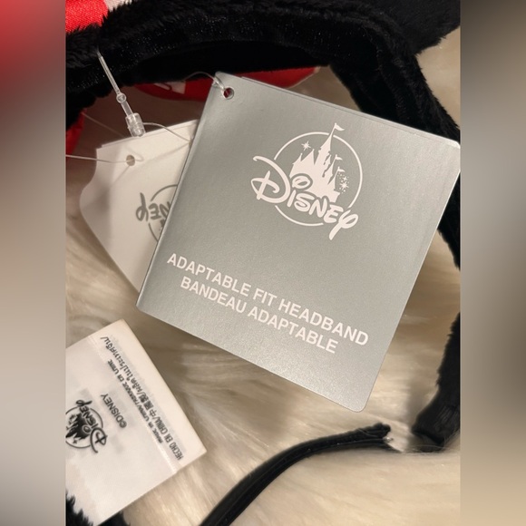 Disney Parks Minnie Mouse Red White Polka Bow Adjustable Ears Headband NEW - Picture 5 of 5